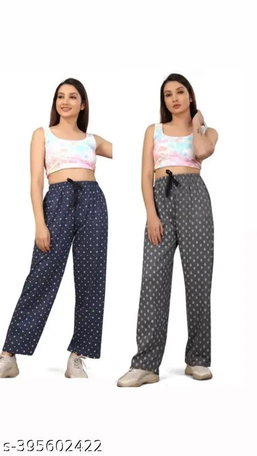 Cotton maxi nightwear PJs for women, set of 2 in various sizes - India