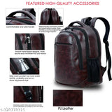 35L waterproof leather net laptop backpack, spacious and durable for teens & students, versatile design for school & life