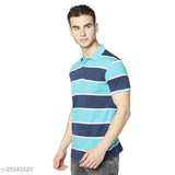 Classic latest men's cotton blend short sleeve T-shirt, printed design in EKFX blue - Indian summer fashion for L (39in x 28.5in), XL (41in x 29.5in), XXL (43in x 30.5in)