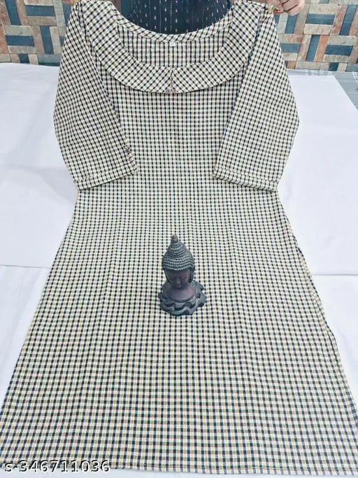 Yellow woolen kurti for winter, 3/4 sleeves, printed combo, comfortable and stylish women's wear