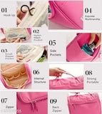 Pink fabric net pouch, ideal travel companion for organizing toiletries or various cosmetic essentials