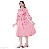 Embroidered cotton kurti, three-quarter sleeves, Indian handcrafted women's fashion