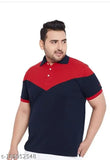 Urban plus size men's colorblocked cotton polo t-shirt, short sleeves, XXL to 7XL sizes available