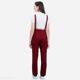 Solid rayon women's dungaree, short-sleeved casual wear for L size (38in bust, 51in length, 32in waist, 40in hip)