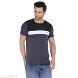 Lycra men's colorblocked t-shirt, ideal for sports and gym wear, Indian origin