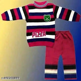 Wool striped long-sleeved girl sweater, adorable baby dungaree for daily adventures