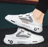 White synthetic slip-on half casual shoes for men, perfect for a comfortable and nonslip casual outing (UK/IND size 6, US size 7, EUR size 40)