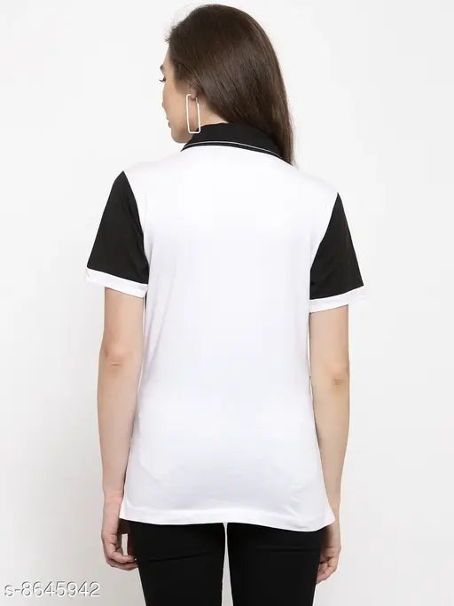 Colorblocked cotton short sleeve women's t-shirt by Door74, XL size