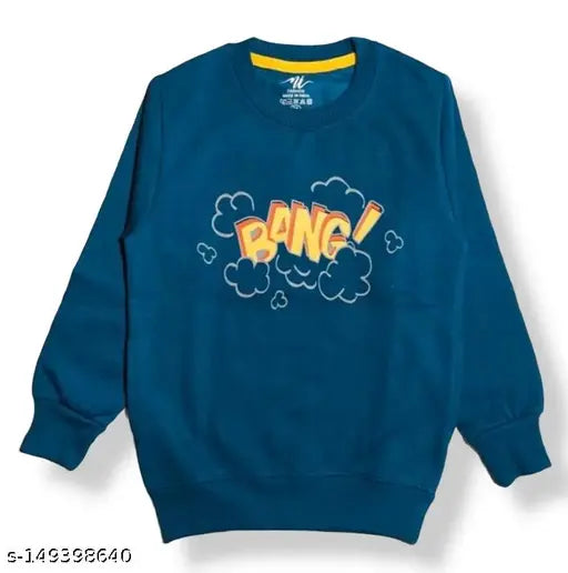 Boys denim polycotton sweatshirt & hoodie in pack of 1. Printed, long-sleeved, round neck. Classic style, stretch neck rib for comfort. Variety of colors and trendy prints available. Kid-friendly sizes from 6-12 years old. Made in India
