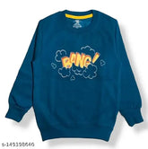 Boys denim polycotton sweatshirt & hoodie in pack of 1. Printed, long-sleeved, round neck. Classic style, stretch neck rib for comfort. Variety of colors and trendy prints available. Kid-friendly sizes from 6-12 years old. Made in India