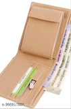 Cream faux leather wallet, high-quality, 2 compartments, men's daily use