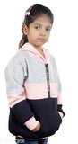 Multicolor wool sweatshirt & hoodie for girls, self-design net pattern, long sleeves, sizes: 4-5yrs, 5-6yrs, 6-7yrs, 7-8yrs, 8-9yrs, 9-10yrs, 10-11yrs. India origin