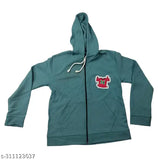 Cotton boys hoodie, front zip winter wear with printed design. High-quality 100% cotton for chilly seasons, size 15-16 years