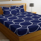 Double bed elastic fitted cotton bedsheets, pack of 1, 220 thread count, India