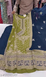 Georgette embroidered net kurta set with pants for women, single size S-XXL, Made in India