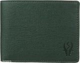 Green artificial leather wallet, SAMTROH men's album style card holder with chain coin pocket, compact and trendy design