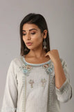 Embroidered cotton kurti for women, three-quarter sleeves, dyed/washed combo, MAUKA brand, Indian handcraft