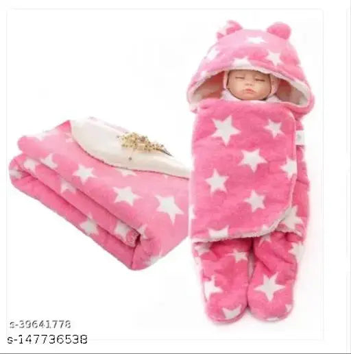 Microfiber hooded baby blanket pack of 2, perfect for AC room cribs and newborn swaddling