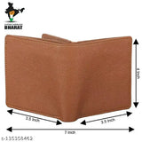Brown faux leather men's wallet, 2 compartments, matte finish