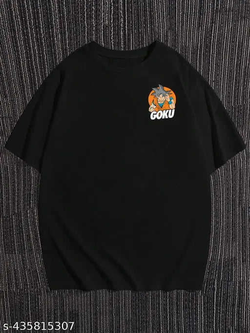 Men's cotton blend three-quarter sleeve Goku Black printed T-shirt, oversized fit, India origin