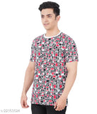 Trendy cotton blend men's short-sleeve t-shirts, printed design, pack of 2 in sizes S and M, India origin
