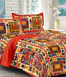 Queen-sized Jaipuri trendy cotton bedsheet, 2 pillow covers, 160 thread count, Indian made
