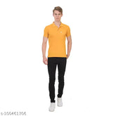 Cotton blend polo collar t-shirt, solid color with short sleeves