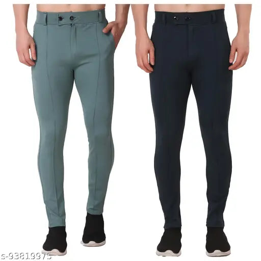 Comfortable and long-lasting solid Lycra pajama set for men (2 pack) - calf-length, two pocket design with mobile storage, suitable for running, gym, and nightwear. Stretchable fabric with attractive style