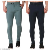 Comfortable and long-lasting solid Lycra pajama set for men (2 pack) - calf-length, two pocket design with mobile storage, suitable for running, gym, and nightwear. Stretchable fabric with attractive style