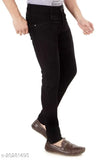 Stylish denim jeans for men, solid pattern, sizes 30-40, India-made