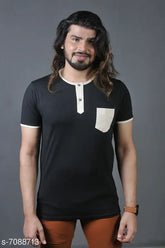 Thalasi Knitfab cotton round neck men's t-shirt, solid color short sleeves, S-XXXL sizes available
