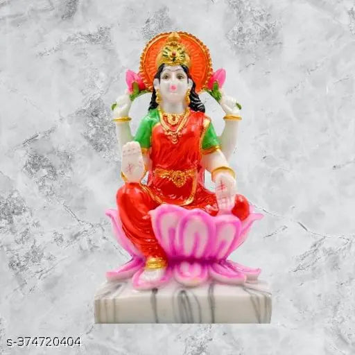 Marble Lakshmi Idol, Hindu goddess for home decor & Diwali gifts - Symbolizes wealth & wisdom from India