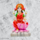 Marble Lakshmi Idol, Hindu goddess for home decor & Diwali gifts - Symbolizes wealth & wisdom from India