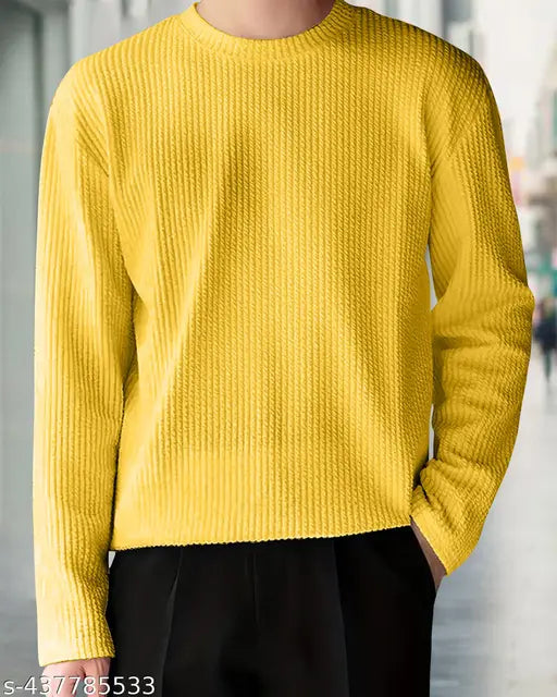 Premium cotton blend long sleeve solid T-shirt for men, summer 2024 fashion in multiple sizes