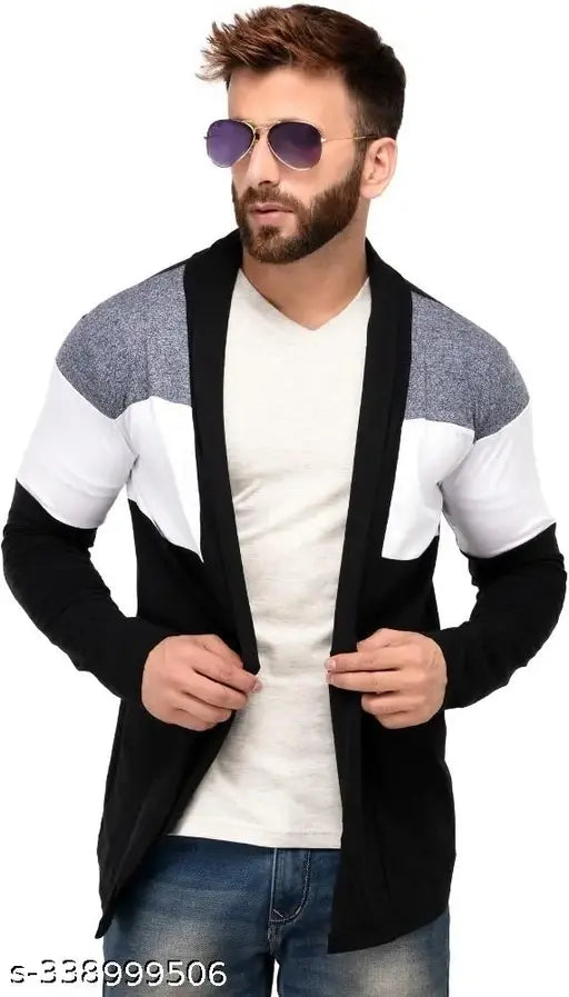 Navy Blue Cotton Long Sleeve Trendolo Partywear T-Shirt, solid design for men's casual wear on display