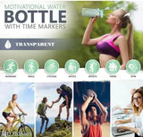 Transparent motivational water bottle with time marker, pink, leak-proof, durable, gym big bottle with straw, BIS/ISI certified