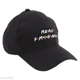 Cotton Ambitieux Real friends unisex cap with sunshade, embroidered design for men and women