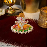Beautiful Poly Resin Ganpati statue, 10cm x 8cm x 10cm, Diwali & Birthday gift for car dashboard decoration