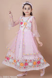 Pink embellished net gown for kids, size 3-4 years, Indian origin