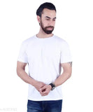 Fancy cotton blend solid-color men's t-shirt, short sleeves - Indian origin
