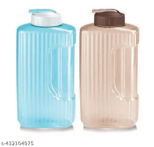 Multicolor, leak-proof 2200ml water jugs with airtight lids (pack of 2) - refrigerator safe for cold water storage