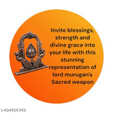 Copper Plated Murugan OM Vel Peacock Idol, Indian artisan-crafted, spiritual car dashboard decor