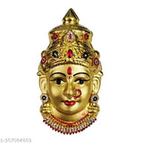 Gold-matte brass Indian god idol set featuring Ammavari, Varalaxmi, Lakshmi, and Amman faces