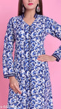 Cotton long-sleeved printed Divena kurti, trendy women's fashion from India