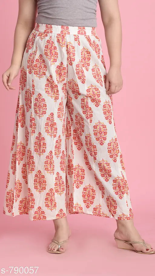 Solid cotton women's kurta set with palazzo pants, three-quarter sleeves, Indian-made solid patterned attire