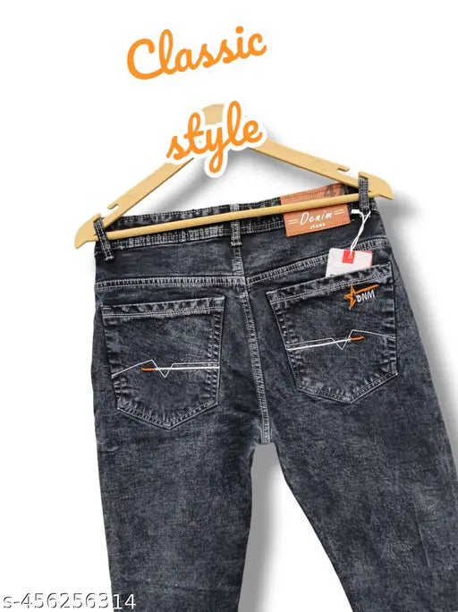 High-quality solid denim Decoede jeans for men, India-made for modern style and comfort