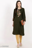 Rayon embroidered kurti for women, vibrant Indian fashion in XL and XXL sizes