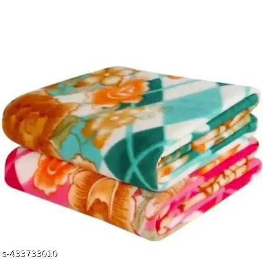 Fleece floral swaddlers, graceful blankets for mild winter, two pack from India