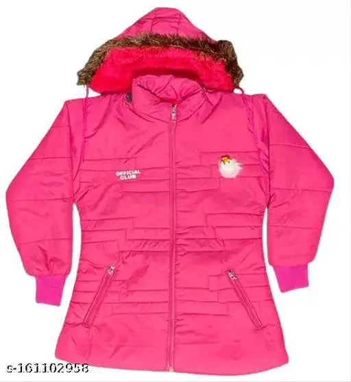 Official Club Gerls Jaicket Pink nylon long sleeve quilted net children's top, 18-24 months, India origin