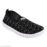 Nubuck black and grey printed ballerinas by LISA - slip-on cozy footwear for women, India origin